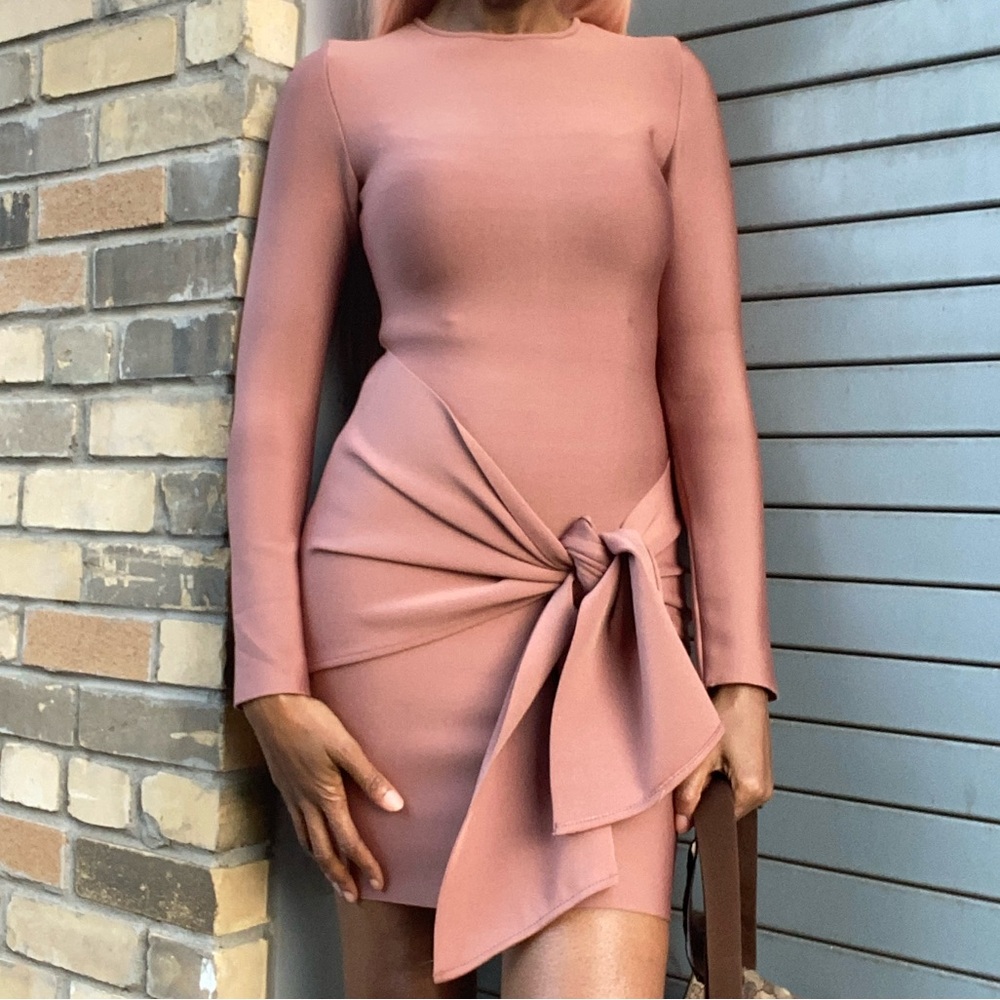 Blush Long-Sleeve Bandage Dress Sz M